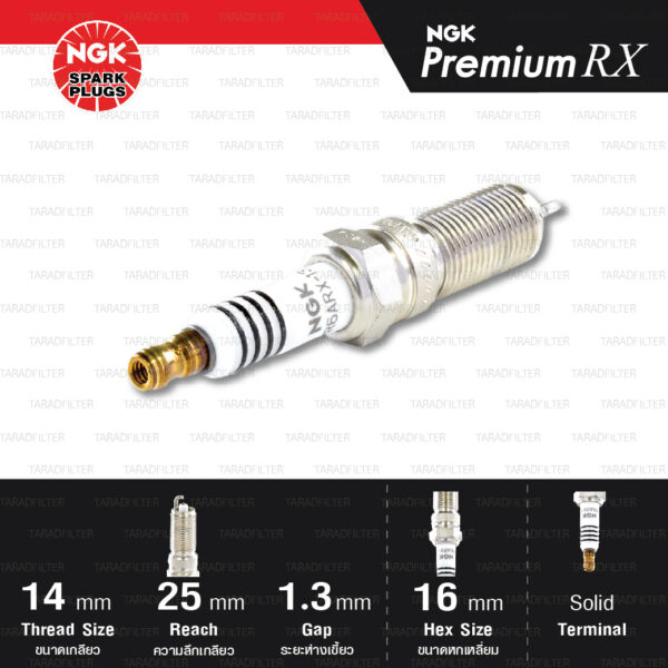 NGK หัวเทียน Premium RX ขั้ว Ruthenium LTR6ARX-13P [ ใช้อัพเกรด TR6B-13 / ILTR6A-13G ] (1 หัว) - Made in Japan