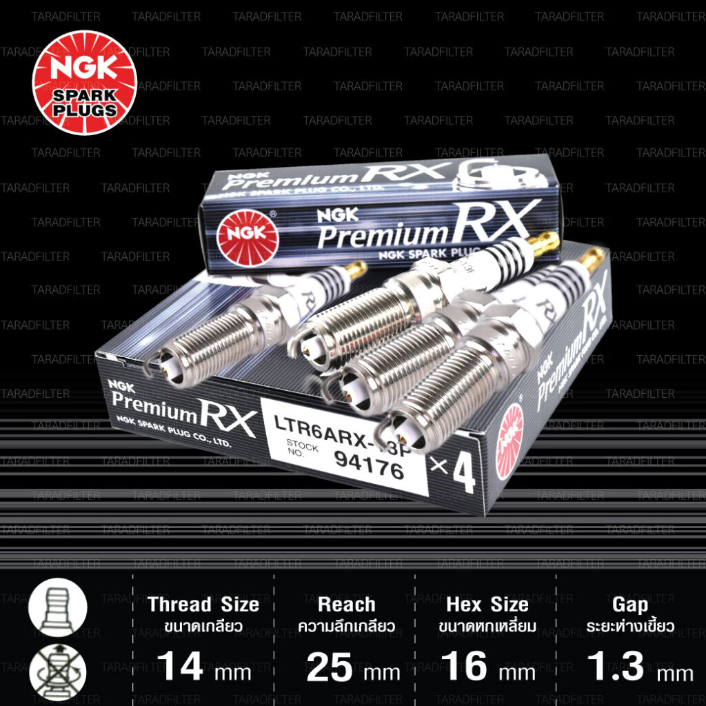 NGK หัวเทียน Premium RX ขั้ว Ruthenium LTR6ARX-13P [ ใช้อัพเกรด TR6B-13 / ILTR6A-13G ] - Made in Japan