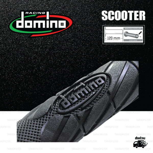 DOMINO MANOPOLE GRIP ปลอกแฮนด์ รุ่น Racing Classic Black สีดำล้วน ใช้สำหรับรถมอเตอร์ไซค์ [ 1 คู่ ]