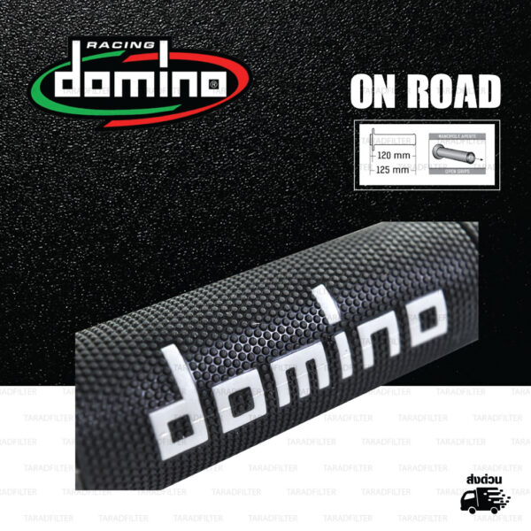 DOMINO MANOPOLE GRIP ปลอกแฮนด์ รุ่น A450 รุ่นใหม่ล่าสุด สีดำ-เทา ใช้สำหรับรถมอเตอร์ไซค์ [ 1 คู่ ]