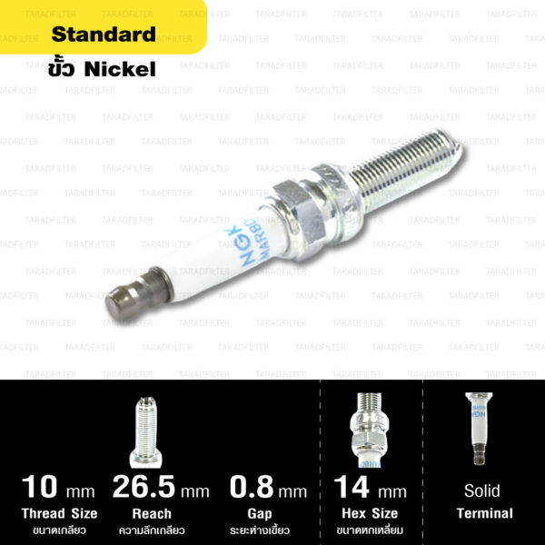 NGK หัวเทียน STANDARD ขั้ว Nickel Multi-Grounded【 LMAR8D-J 】 ใช้สำหรับ BMW C650 SPORT / C650 GT ปี '12 ขึ้นไป / R1200GS ปี '14 ขึ้นไป (1 หัว) - Made in Japan