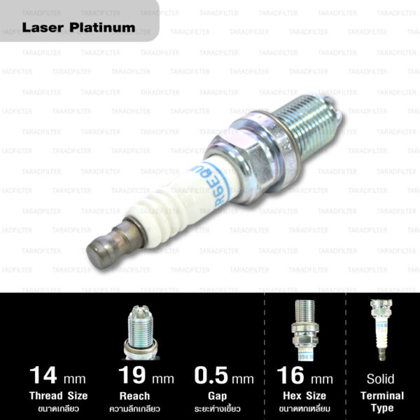 NGK หัวเทียน LASER PLATINUM BKR6EQUP ใช้สำหรับรถยนต์ AUDI 4.2 FSI / BWM Series 3 5 7 X3 X5 Z-series / Mini 1.6L บางปี - Made in Japan