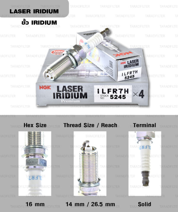 NGK หัวเทียน Laser Iridium ขั้ว Iridium ILFR7H ใช้สำหรับรถยนต์ EVO9 / Suaru WRX '19-'20 (1 หัว) - Made in Japan