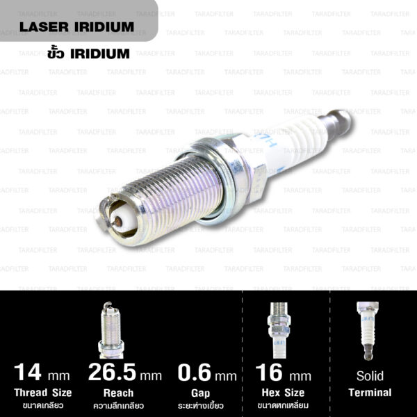 NGK หัวเทียน Laser Iridium ขั้ว Iridium ILFR7H ใช้สำหรับรถยนต์ EVO9 / Suaru WRX '19-'20 (1 หัว) - Made in Japan