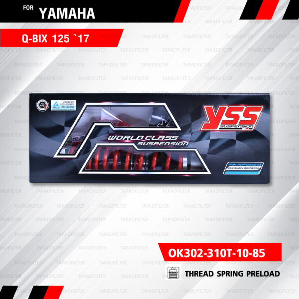 YSS โช๊คแก๊ส ใช้อัพเกรดสำหรับ Yamaha QBIX Q-Bix 125 '17【 OK302-310T-10-85】 โช๊คเดี่ยวหลังสำหรับสกู๊ตเตอร์ [ โช๊ค YSS แท้ ประกันโรงงาน 6 เดือน ]