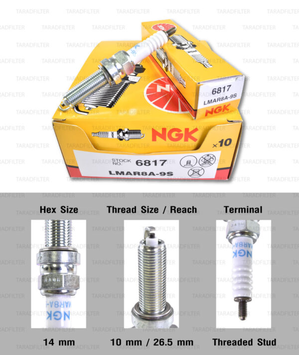 หัวเทียน NGK LMAR8A-9S ขั้ว Nickle ใช้สำหรับ Honda CB1100 RS (SC65) เบอร์แท้ 31908-MGC-003 – Made in Japan