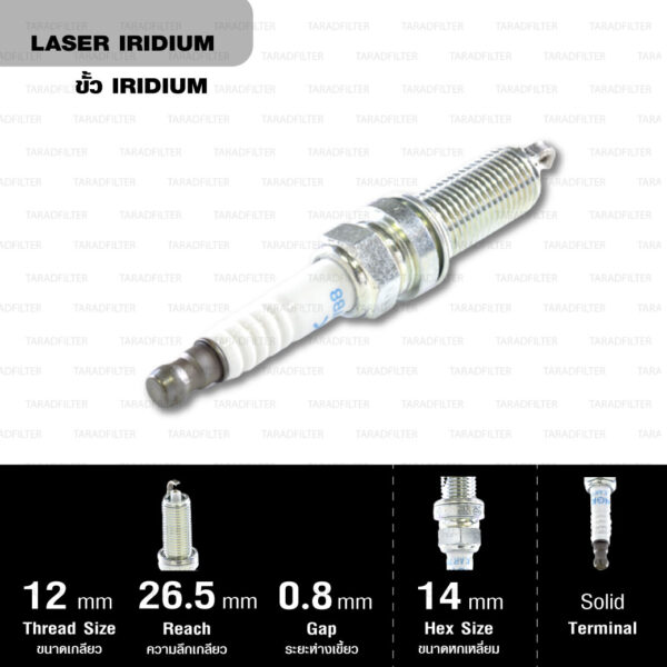 NGK หัวเทียน Laser Iridium ขั้ว Iridium ติดรถ DILKAR7B8 ใช้สำหรับรถยนต์ Subaru Impreza '17-'20 - Made in Japan