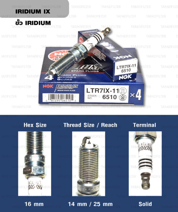 หัวเทียน NGK LTR7IX-11 ขั้ว Iridium (1 หัว)