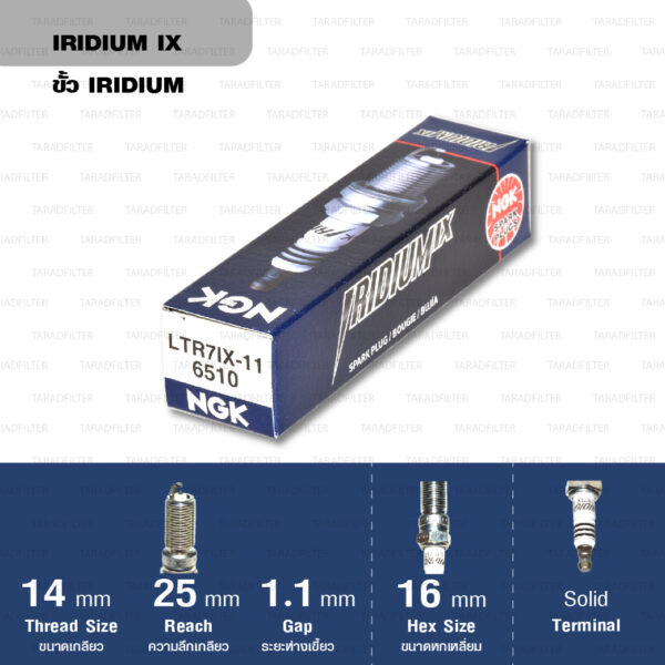 หัวเทียน NGK LTR7IX-11 ขั้ว Iridium (1 หัว)