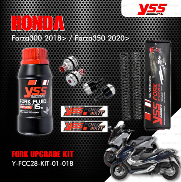 YSS ชุดโช๊คหน้า FORK UPGRADE KIT อัพเกรด HONDA FORZA 300 ปี 2018 ขึ้นไป 【 Y-FCC28-KIT-01-018 】