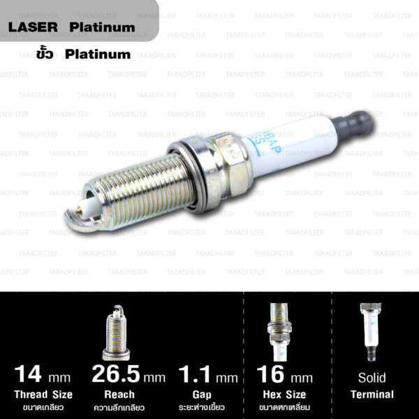 หัวเทียน NGK LZFR6AP11GS ขั้ว Laser Platinum (1 หัว) ใช้สำหรับ BMW 128i 328i 10-'13/ X3 '10-'12