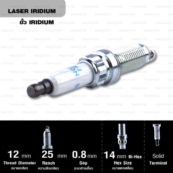 NGK หัวเทียน LASER IRIDIUM SIZKBR8B8HG ใช้สำหรับรถยนต์ BMW X6 '08-'14 , 760Li '10-'15 - Made in Japan