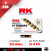 RK TAKASAGO CHAIN โซ่มอเตอร์ไซค์ [ รุ่น 520KRX ] RX-Ring ขนาด 520-120 ข้อ ข้อต่อหมุดย้ำ สีทอง (FULL GOLD) [520-120 520KRX RX-RING FULL GOLD]