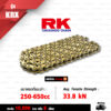 RK TAKASAGO CHAIN โซ่มอเตอร์ไซค์ [ รุ่น 520KRX ] RX-Ring ขนาด 520-120 ข้อ ข้อต่อหมุดย้ำ สีทอง (FULL GOLD) [520-120 520KRX RX-RING FULL GOLD]