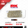 RK TAKASAGO CHAIN โซ่มอเตอร์ไซค์ [ รุ่น 520KRX ] RX-Ring ขนาด 520-120 ข้อ ข้อต่อหมุดย้ำ สีทอง (FULL GOLD) [520-120 520KRX RX-RING FULL GOLD]