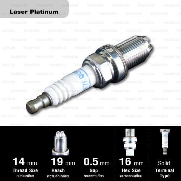 NGK หัวเทียน LASER PLATINUM BKR7EQUP ใช้สำหรับ Porsche 911 CARREA 997 / BOXSTER 2.7,2.9 987 / 3.4 987 / CAYMAN (1 หัว) - Made in Japan