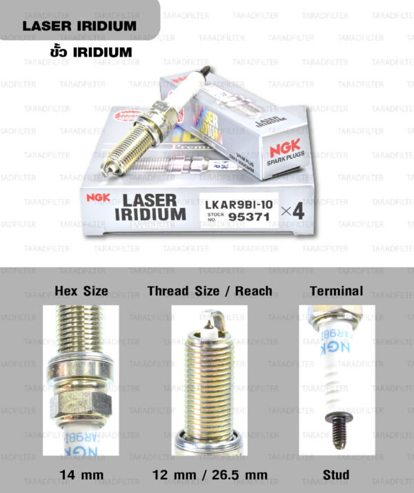 NGK หัวเทียน LASER IRIDIUM [ LKAR9BI-10 ] - Made in Japan