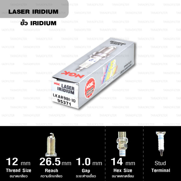 NGK หัวเทียน LASER IRIDIUM [ LKAR9BI-10 ] - Made in Japan