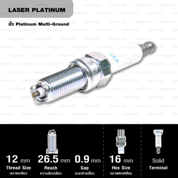 NGK หัวเทียน LASER PLATINUM LKR8AP (1 หัว) - Made in Japan