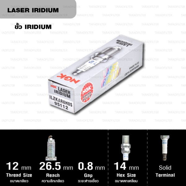 NGK หัวเทียน รุ่น LASER IRIDIUM【 ILZKAR8H8S 】