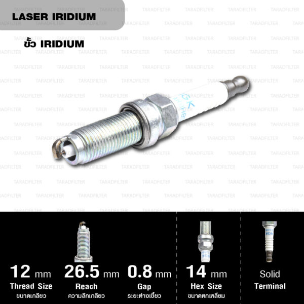 NGK หัวเทียน รุ่น LASER IRIDIUM【 ILZKAR8H8S 】