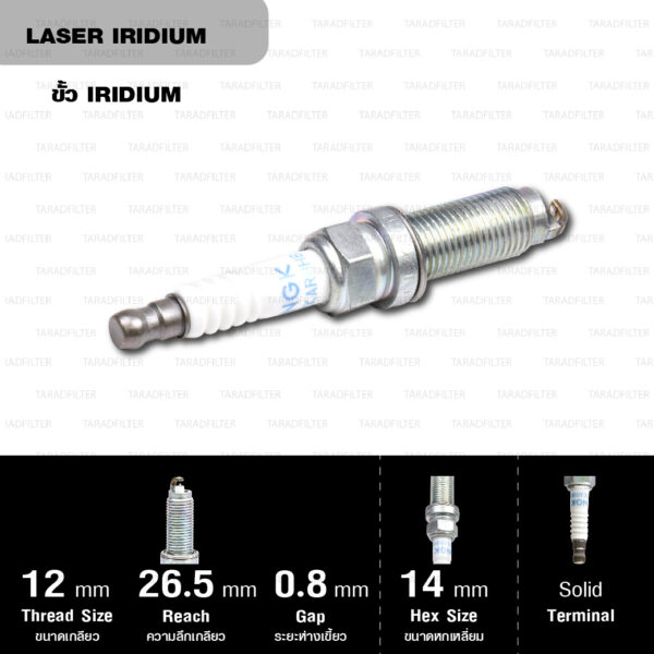 NGK หัวเทียน รุ่น LASER IRIDIUM【 ILZKAR8H8S 】