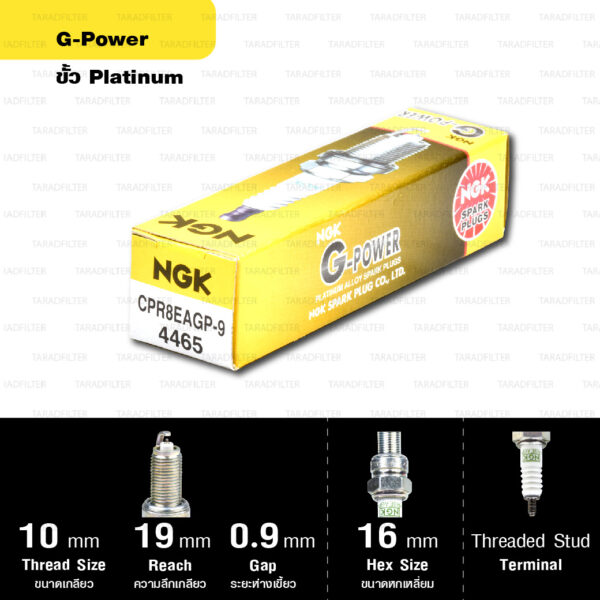 หัวเทียน NGK รุ่น G-POWER ขั้ว PLATINUM【 CPR8EAGP-9 】