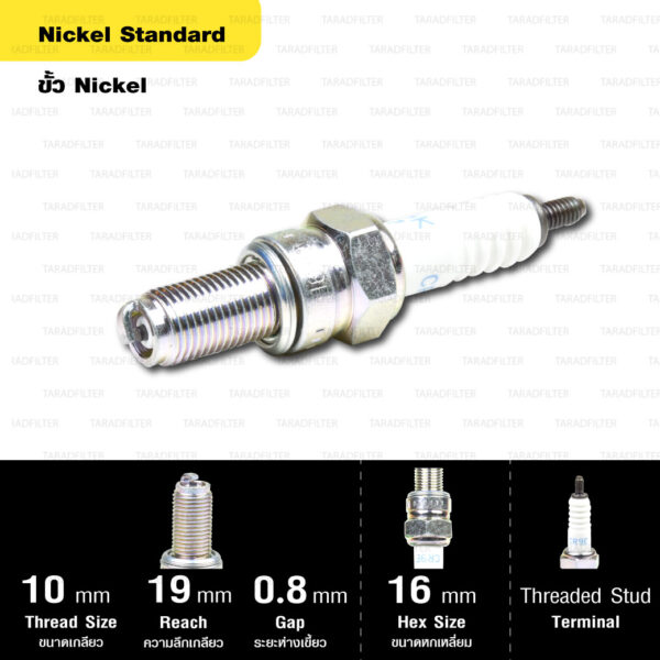 หัวเทียน NGK รุ่น NICKEL STANDARD ขั้ว NICKEL【 CR9E 】 Yamaha M-SLAZ / YZF-R15 MotoGP Edition / YZF-R25 / FZ8 / FZ1-S