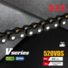 D.I.D โซ่ดี.ไอ.ดี รุ่น V-SERIES 520 VDS สีดำหมุดทอง มี O-RING [ DID 520 VDS ]