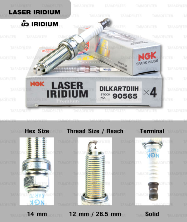 NGK หัวเทียน LASER IRIDIUM DILKAR7D11H (4 หัว) ใช้สำหรับ NISSAN X-TRAIL T32 MR2.0DE เบอร์ติดมากับรถ