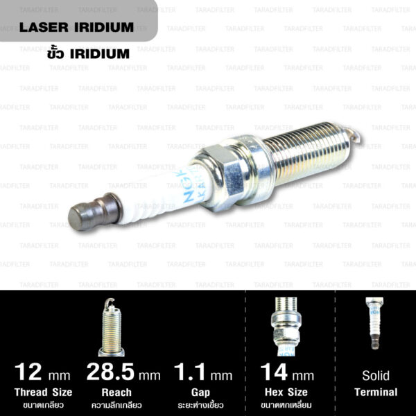 NGK หัวเทียน LASER IRIDIUM DILKAR7D11H (4 หัว) ใช้สำหรับ NISSAN X-TRAIL T32 MR2.0DE เบอร์ติดมากับรถ