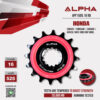 ALPHA SPROCKET สเตอร์หน้า 16 ฟัน (มียางรอง) ใช้สำหรับมอเตอร์ไซค์ Honda CB650F / CBR650F / CB650R / Africa Twin 1000 CRF1000L [ APF1505.16RB ]