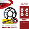 ALPHA SPROCKET / D.I.D PRO STREET ชุดเปลี่ยนโซ่-สเตอร์ ใช้สำหรับ Honda Africa Twin 1000 CRF1000L [16/42] โซ่ X-ring (VX-SERIES) สีเหล็ก และ สเตอร์หลังสีดำ