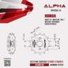 ALPHA SPROCKET สเตอร์หน้า 14 ฟัน (420) ใช้สำหรับ Honda Wave110i / Wave125i / MSX / New MSX/ New Grom / Dream Supercub [ APF0304.14 ]