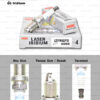 NGK หัวเทียน LASER IRIDIUM IZFR6F-11 ใช้สำหรับ Kawasaki Vulcan VN2000 , Jeep Grand Cherokee '99-'04 , Chevrolet Aveo '09-'11 (1 หัว)