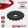 ALPHA SPROCKET สเตอร์หน้า 16 ฟัน (428) ใช้สำหรับมอเตอร์ไซค์ Honda CBR150i / CBR150R / CB150R [ APF0801.16 ]