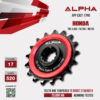 ALPHA SPROCKET สเตอร์หน้า 17 ฟัน (525) มียางซับเสียง ใช้สำหรับมอเตอร์ไซค์ Honda 750 X-Adv / NC700 / NC750 [ APF1307.17RB ]