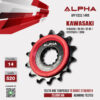 ALPHA SPROCKET สเตอร์หน้า 14 ฟัน (520) มียางซับเสียง ใช้สำหรับมอเตอร์ไซค์ Kawasaki Ninja650 / Er-6n / Er-6f / Versys650 / Z650 [ APF1333.14RB ]