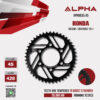 ALPHA SPROCKET สเตอร์หลัง 45 ฟัน (428) สีดำ ใช้สำหรับมอเตอร์ไซค์ Honda CB150R / CBR150R ('19>) [ APR0635.45 ]