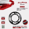 ALPHA SPROCKET สเตอร์หลัง 41 ฟัน (520) สีดำ ใช้สำหรับมอเตอร์ไซค์ Honda CB500X ('13-'18) / CBR500R ('13-'21) / CB500F ('13-'21) / 750 X-Adv / NC700 / NC750 [ APR1128.41 ]