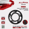 ALPHA SPROCKET สเตอร์หลัง 43 ฟัน (520) สีดำ ใช้สำหรับมอเตอร์ไซค์ Honda CB500X ('13-'18) / CBR500R ('13-'21) / CB500F ('13-'21) / 750 X-Adv / NC700 / NC750 [ APR1128.43 ]