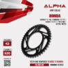 ALPHA SPROCKET สเตอร์หลัง 43 ฟัน (520) สีดำ ใช้สำหรับมอเตอร์ไซค์ Honda CB500X ('13-'18) / CBR500R ('13-'21) / CB500F ('13-'21) / 750 X-Adv / NC700 / NC750 [ APR1128.43 ]