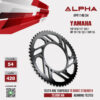 ALPHA SPROCKET สเตอร์หลัง 54 ฟัน (428) สีดำ ใช้สำหรับมอเตอร์ไซค์ Yamaha YZF-R15 ('17-'22) / MT-15 ('18-'22) / XSR155 [ APR1140.54 ]