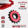 ALPHA SPROCKET สเตอร์หน้า 15 ฟัน มียาง ใช้สำหรับ Honda CB650F / CBR650F / CB650R / Africa Twin 1000 CRF1000L [ APF1505.15RB ]