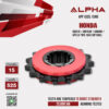 ALPHA SPROCKET สเตอร์หน้า 15 ฟัน มียาง ใช้สำหรับ Honda CB650F / CBR650F / CB650R / Africa Twin 1000 CRF1000L [ APF1505.15RB ]