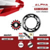 ALPHA SPROCKET ชุดโซ่-สเตอร์ โซ่ RK KRO (520) สีดำหมุดทอง เปลี่ยน Kawasaki KLX250 / D-tracker250