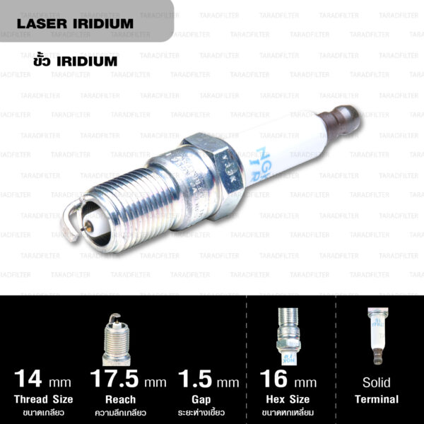 NGK หัวเทียน LASER IRIDIUM 【 ITR4A15 】