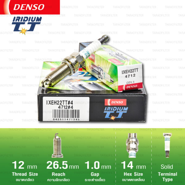 DENSO หัวเทียน รุ่น IRIDIUM TT 【 IXEH22TT 】