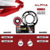 ALPHA ชุดโซ่สเตอร์ เปลี่ยน Honda CB650F CBR650F CBR650R CB650R โซ่ RK KRO สีเหล็ก [15/42]