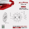 ALPHA SPROCKET สเตอร์หน้า 13 ฟัน (520) มียาง ใช้สำหรับ Honda CBR250, CBR300 , CB300F , CRF250 M / L, CRF300L, CB300R [ APF3501.13RB ]